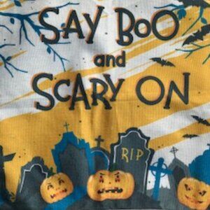 "Halloween Shop" 24x24 "Say Boo and Scary ON" Pillow Cover Throw